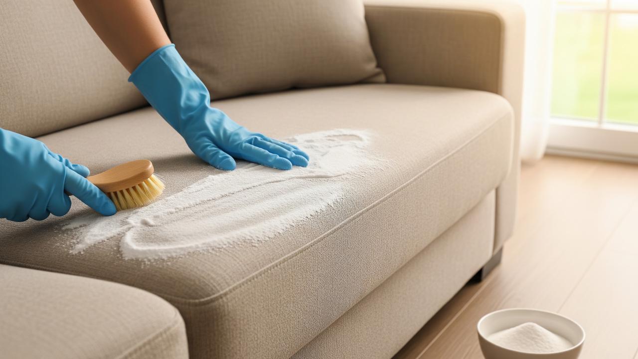 Ilustrasi membersihkan sofa