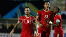 Ekspresi pemain Timnas Indonesia, Hansamu Yama Pranata, setelah mencetak gol ke gawang Vietnam dalam laga leg pertama semifinal Piala AFF 2016 di Stadion Pakansari, Bogor, Sabtu (3/12/2016). (Bola.com/Peksi Cahyo)