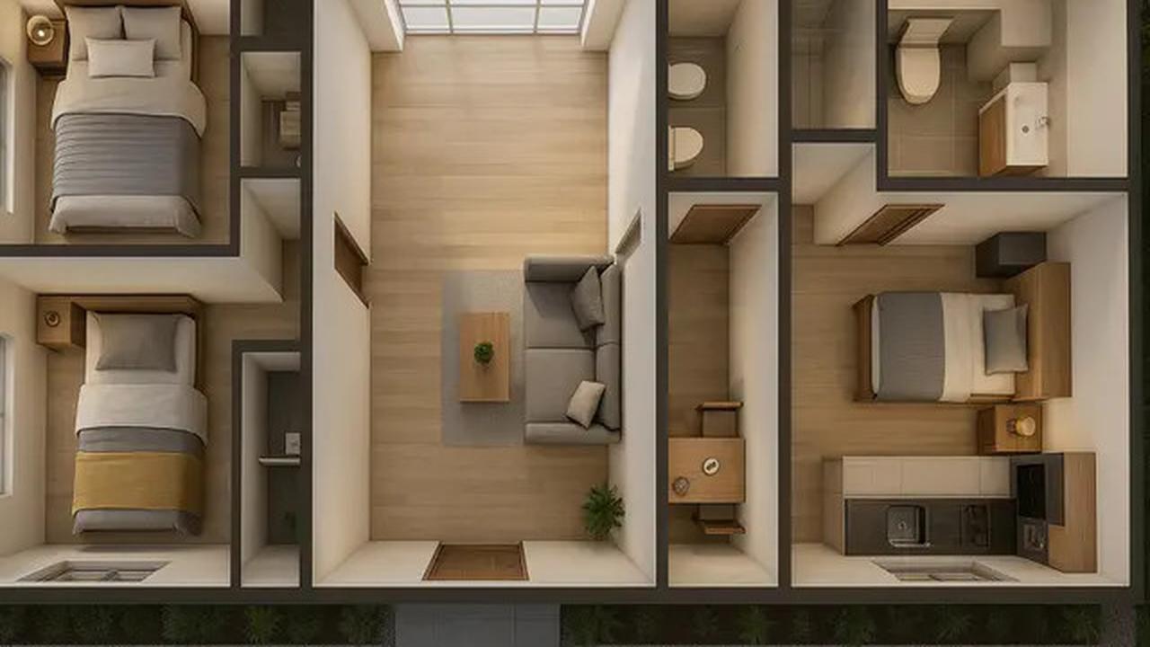 7 Desain Rumah 6x12 1 Lantai 3 Kamar Tidur, Nyaman untuk Keluarga Kecil Kekinian