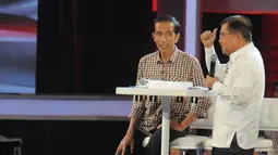  Dalam debat Capres terakhir yang digelar di Bidakara, banyak pertanyaan dari pasangan Prabowo-Hatta yang ditanggapi dengan santai oleh pasangan Jokowi-JK (Liputan6.com/Herman Zakharia).