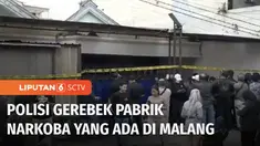 Bareskrim Polri menggerebek pabrik narkoba di Kota Malang, Jawa Timur. Tidak tanggung-tanggung, polisi menyita barang bukti 1,2 ton tembakau gorila, puluhan ribu pil ekstasi hingga bahan baku ekstasi sebanyak 2,1 juta butir.