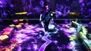 Seorang anggota staf berjalan melalui instalasi digital interaktif "Balance Stepping Stones through the Invisible World" selama pratinjau media "teamLab Forest" di gedung hiburan BOSS E・ZO FUKUOKA di Fukuoka, Jepang, Jumat (16/7/2021). (YUKI IWAMURA/AFP)