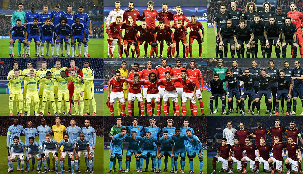 Deretan tim-tim Eropa yang siap bertarung pada babak 16 Liga Champions. (Bola.com)