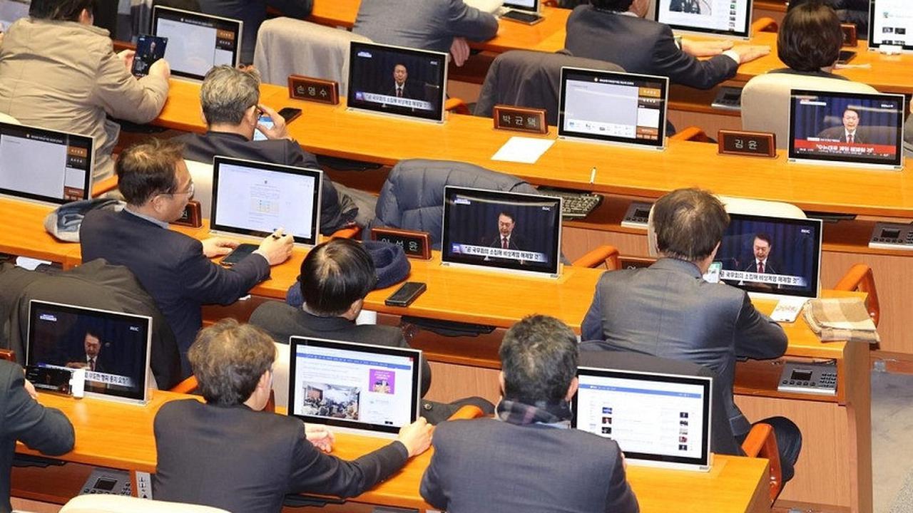 Parlemen Korea Selatan saat pengumuman darurat militer. (AFP)