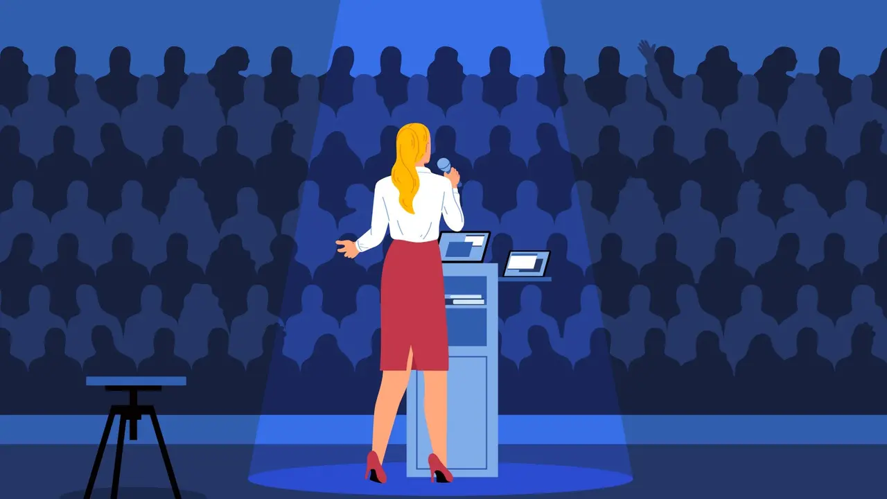 Ilustrasi pidato, ceramah, seminar