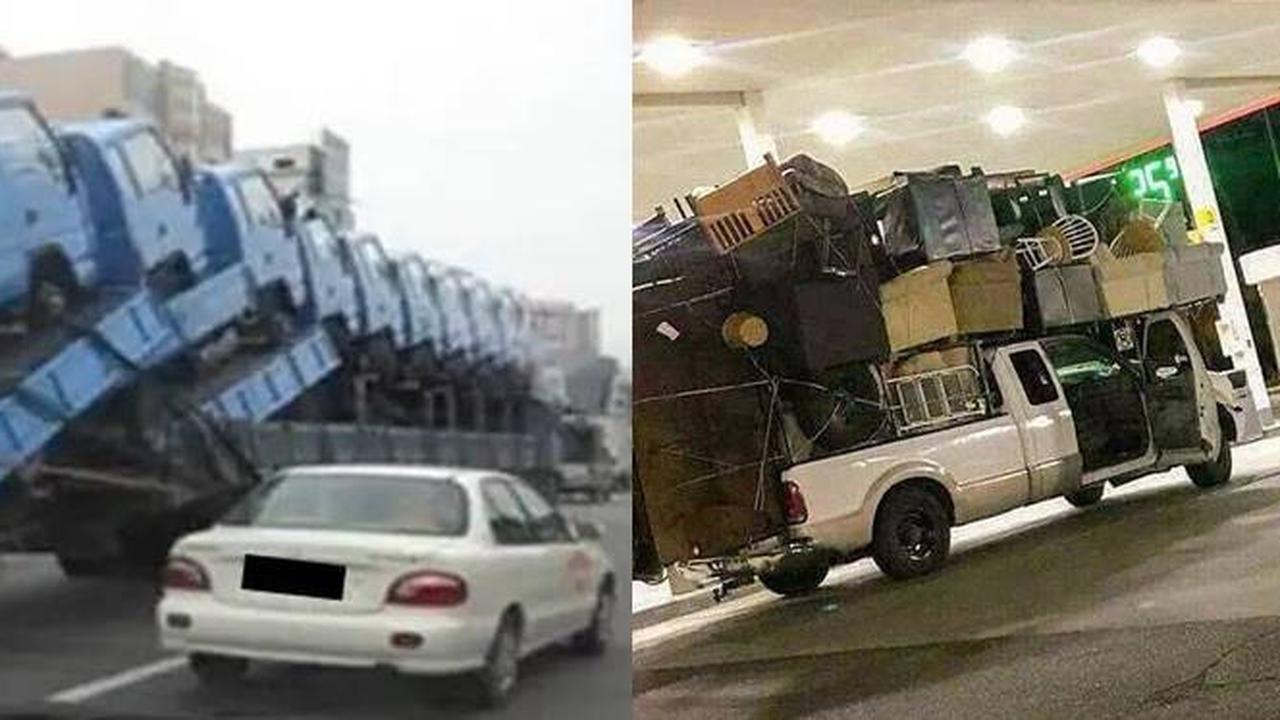 10 Potret Mobil Angkutan Barang dengan Muatan Nyeleneh Ini Bikin Heran