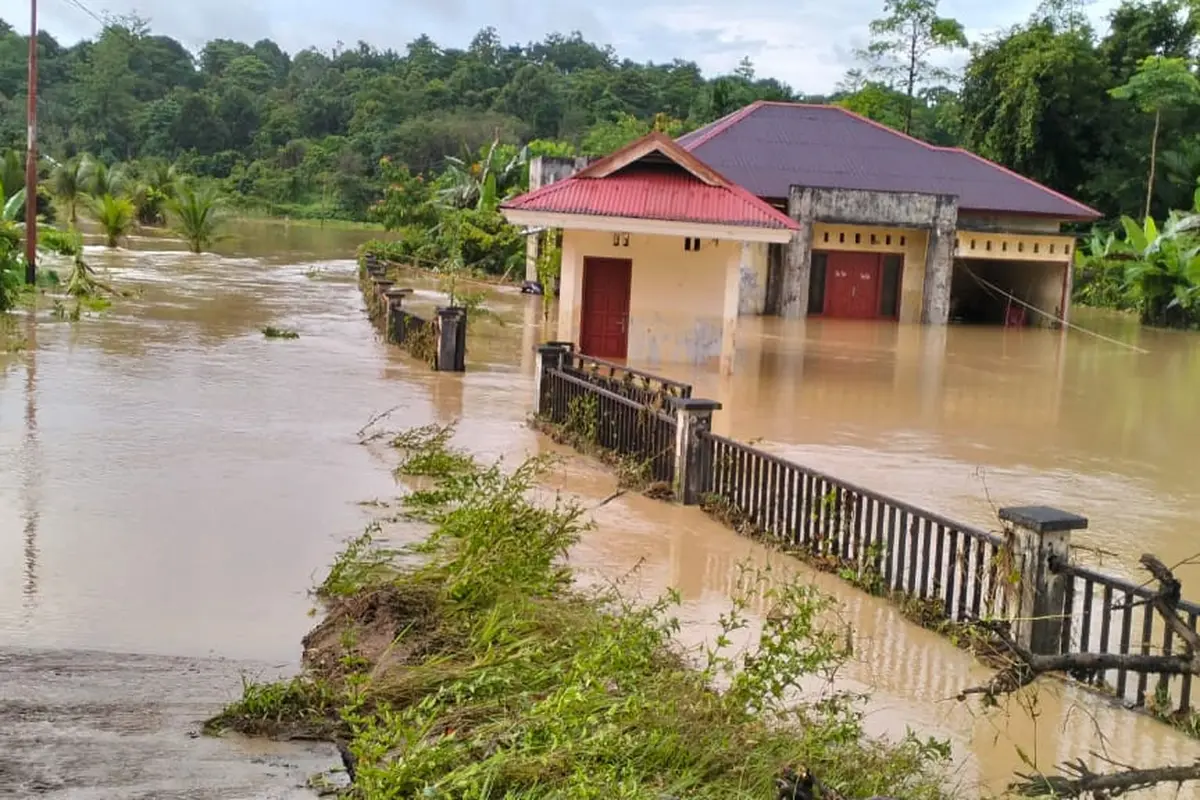 Banjir melanda Kabupaten Mentawai, Sumatera Barat, Rabu (21/2/2024). (Liputan6.com/ ist)