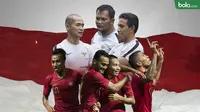 Bima Sakti, Kurniawan Dwi dan Kurnia Sandi melatih Timnas Indonesia di Piala AFF 2018. (Bola.com/Dody Iryawan)