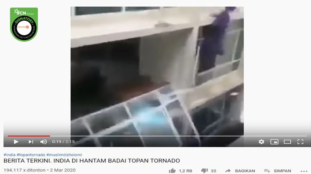 Gambar Tangkapan Layar Video India Dihantam Badai