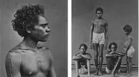 Foto berjudul "Orang Mereghi: Australiani del Nord fotografati a Macassar (Selebes)" diambil pada tahun 1873. (Museo Nazionale Pigorini)