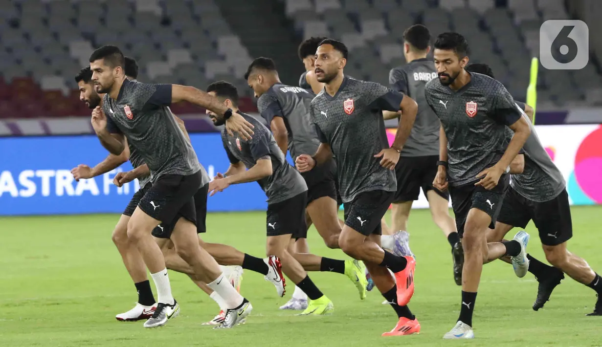 Sebelumnya, Timnas Bahrain berterima kasih kepada PSSI dan masyarakat Indonesia atas sambutan sejak kedatangan mereka ke Jakarta. (Liputan6.com/Angga Yuniar)