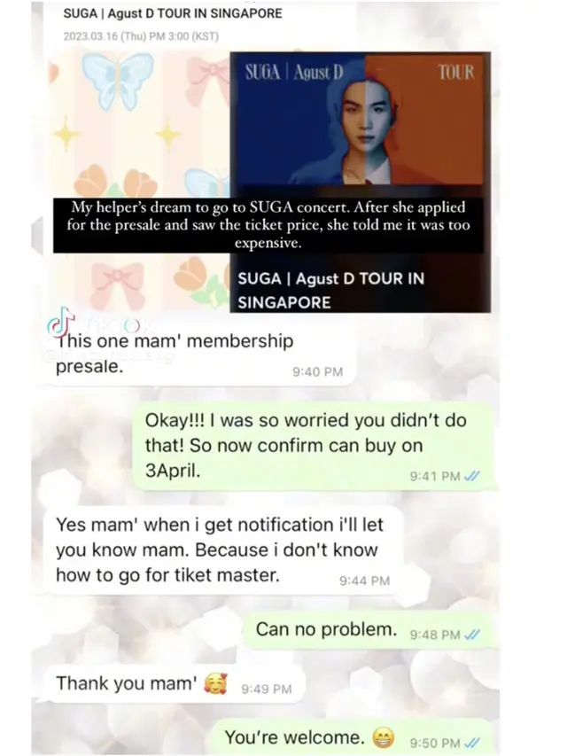 Tangis Wanita Ini Pecah Usai Dibelikan Tiket Konser Suga BTS oleh Majikannya