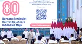 Presiden Prabowo Subianto (keempat kiri) usai mengumumkan logo Hari Peringatan Kemerdekaan ke-80 RI di Istana Negara, Kompleks Istana Kepresidenan, Jakarta Pusat, Rabu (23/7/2025). (Foto: Biro Pers Sekretariat Presiden)