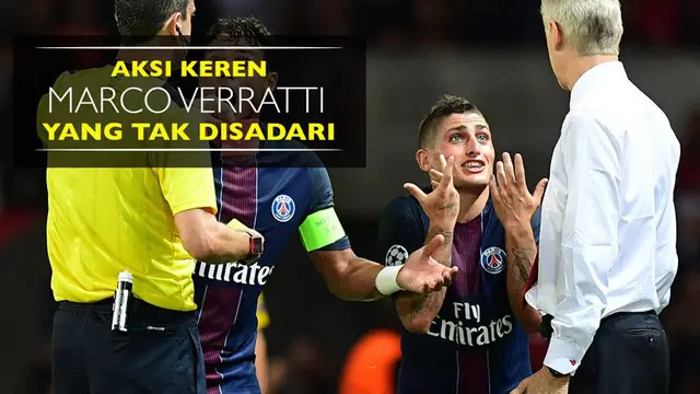 Video aksi keren Marco Verratti yang tak disadari di laga Paris Saint-Germain (PSG) vs Arsenal di Liga Champions, Selasa (13/9/2016).