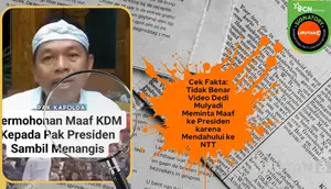 Cek Fakta: Tidak Benar Video Dedi Mulyadi Minta Maaf ke Presiden karena Mendahului ke NTT