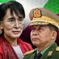 Aung San Suu Kyi dan Min Aung Hlaing. (Abdillah/Liputan6.com)