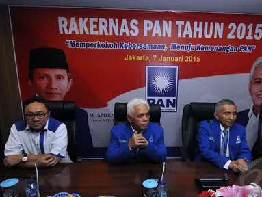 Suasana Rapat Kerja Nasional (Rakernas) di Kantor DPP PAN, Jakarta, Rabu (7/1/2015). (Liputan6.com/Miftahul Hayat)
