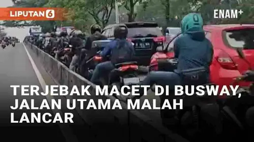 VIDEO: Viral Pengendara Terjebak Macet di Jalur TransJakarta Saat Jalan Utama Lancar