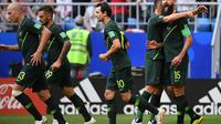 Pencetak gol Timnas Australia ke gawang Denmark, Mile Jedinak. (MANAN VATSYAYANA / AFP)