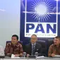 Pengurus baru DPP PAN saat konferensi pers mengumumkan kepengurusan DPP PAN periode 2015-2020, Senayan, Jakarta, Rabu (25/3/2015).(Liputan6.com/Andrian M Tunay)