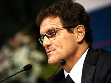 England's football manager Fabio Capello speaks during a press conference at the Radisson hotel in Bangkok on July 25, 2008. Capello will hold a clinic with Thai coaches and children during a three-day visit in Bangkok. AFP PHOTO/ NICOLAS ASFOURI