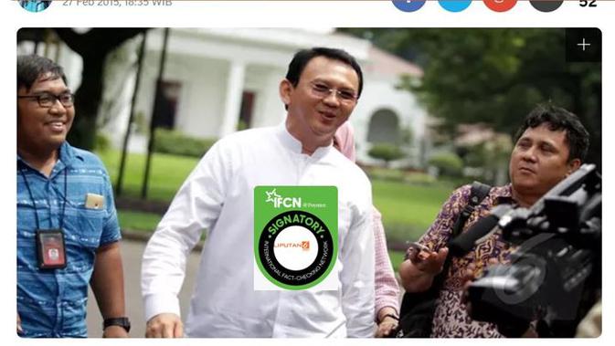 [Cek Fakta] Gambar Tangkapan Layar Foto Ahok Berkemeja Putih