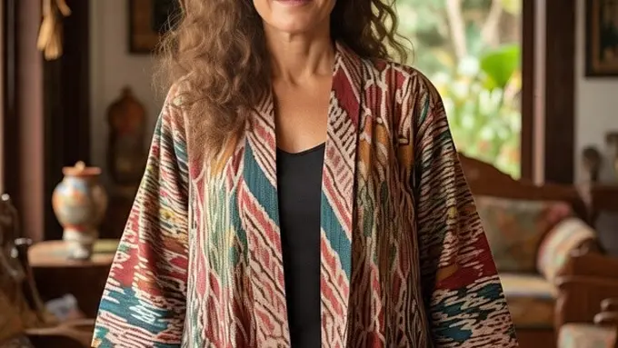 Ilustrasi Cardigan Batik (Sumber Gambar: Meta AI)