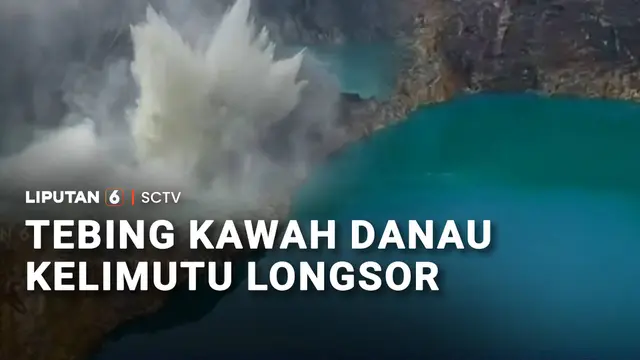 Tebing Kawah Danau Kelimutu Longsor