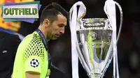 Reaksi kiper Juventus, Gianluigi Buffon, setelah gagal mengantarkan timnya juara Liga Champions 2016-2017. (AFP). 