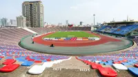 Olympic Stadium, Phnom Penh, Kamboja, yang menjadi venue Grup A SEA Games 2023 sekaligus kandang Timnas Indonesia U-22. (Bola.com/Dok.Facebook Federasi Sepak Bola Kamboja).