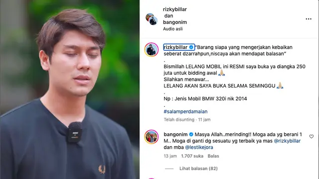 Rizky Billar Lelang Mobil Pertamanya yang Penuh Kenangan, Hasilnya 100 Persen untuk Palestina