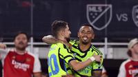 Arsenal unggul cepat atas MLS All Star  dibabak pertama lewat gol penyerang Gabriel Jesus di menit ke-5. (Tim Nwachukwu/Getty Images/AFP)