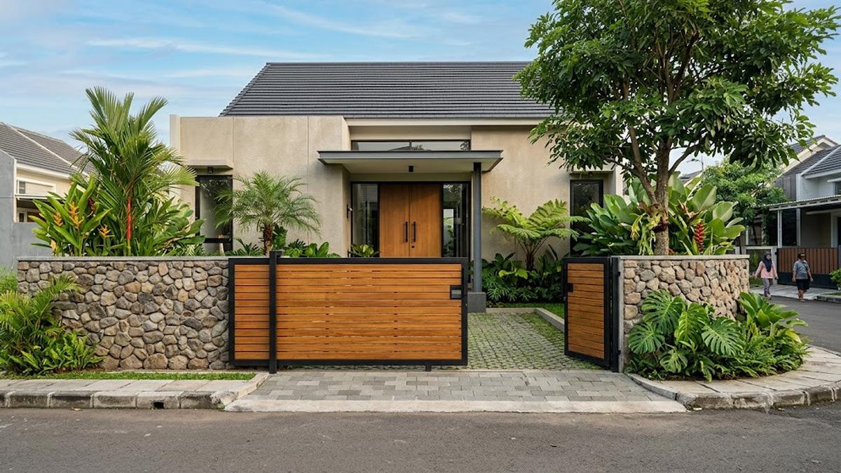 7 Model Gerbang Rumah Minimalis Bernuansa Alam yang Estetik dan Menyatu dengan Lingkungan