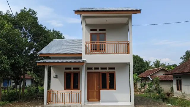 Desain Rumah 2 Lantai Budget Rp75 Juta di Desa/Gemini AI