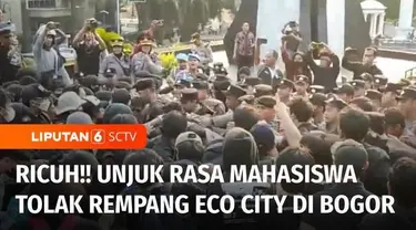 Unjuk rasa mahasiswa di Kota Bogor, Jawa Barat, yang menolak proyek Rempang Eco City berlangsung ricuh. Mahasiswa terlibat saling pukul dengan aparat Kepolisian.