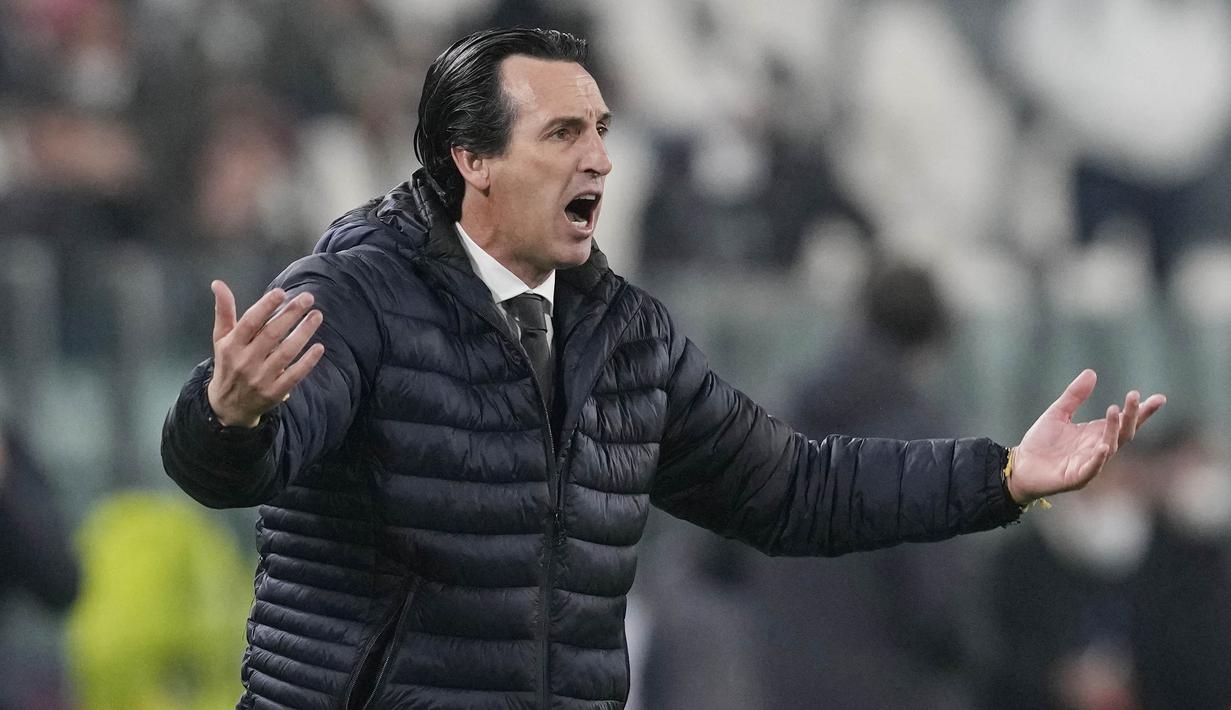 Tuan rumah, Juventus, dipaksa bertekuk lutut oleh pasukan Unai Emery dengan skor telak 0-3. (AP/Antonio Calanni)