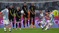 Rekor itu tercipta setelah Argentina membantai Curacao pada laga persahabatan. Argentina menang 7-0. (JUAN MABROMATA / AFP)