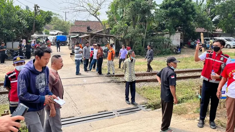 Lokasi insiden odong-odong tertabrak kereta api di Serang, Banten. (Dok Kemenhub)