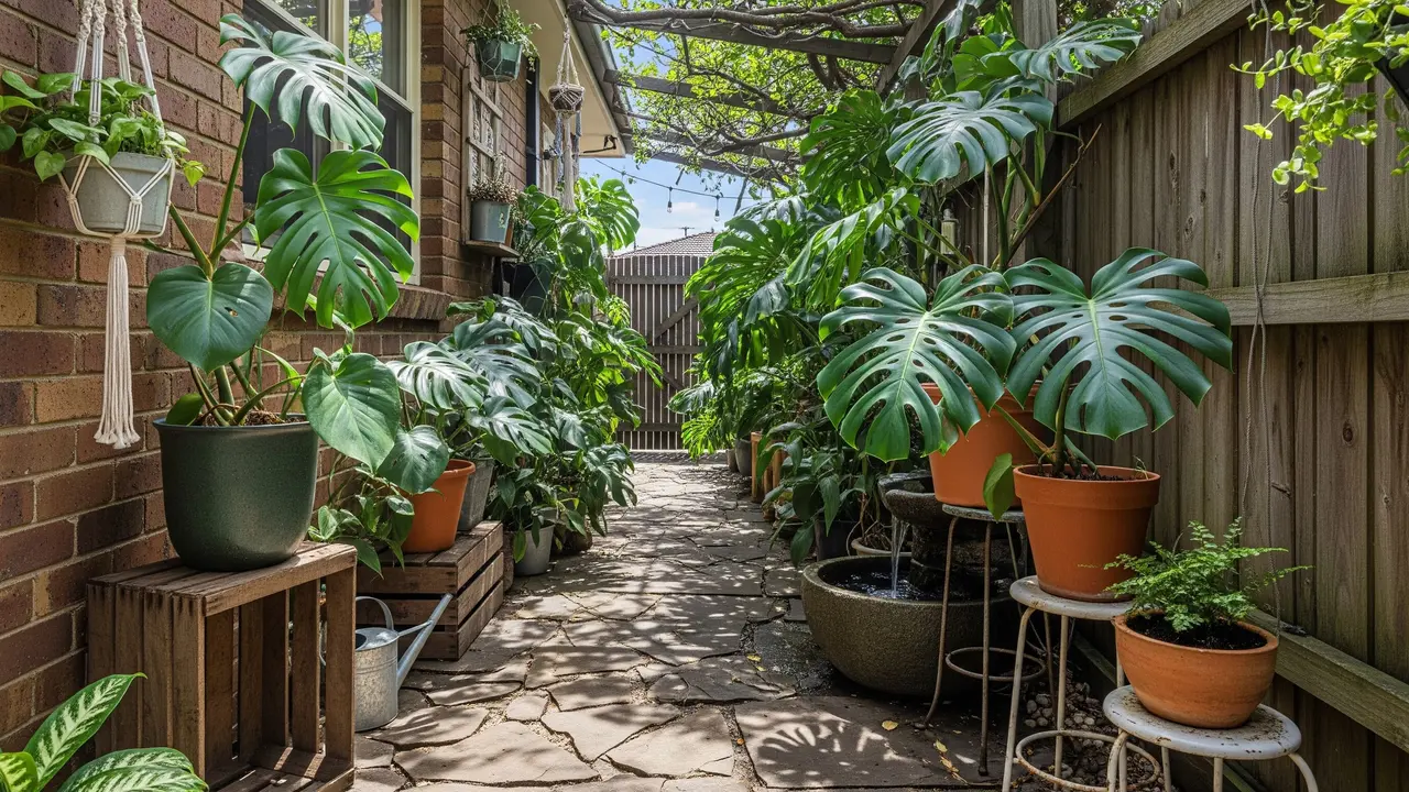 Kebun Monstera untuk Lorong Samping Rumah (AI Generated)