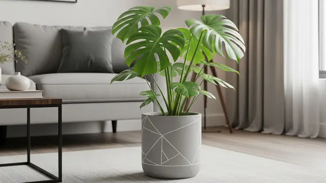 Pot Modern Motif Geometris atau Efek Semen
