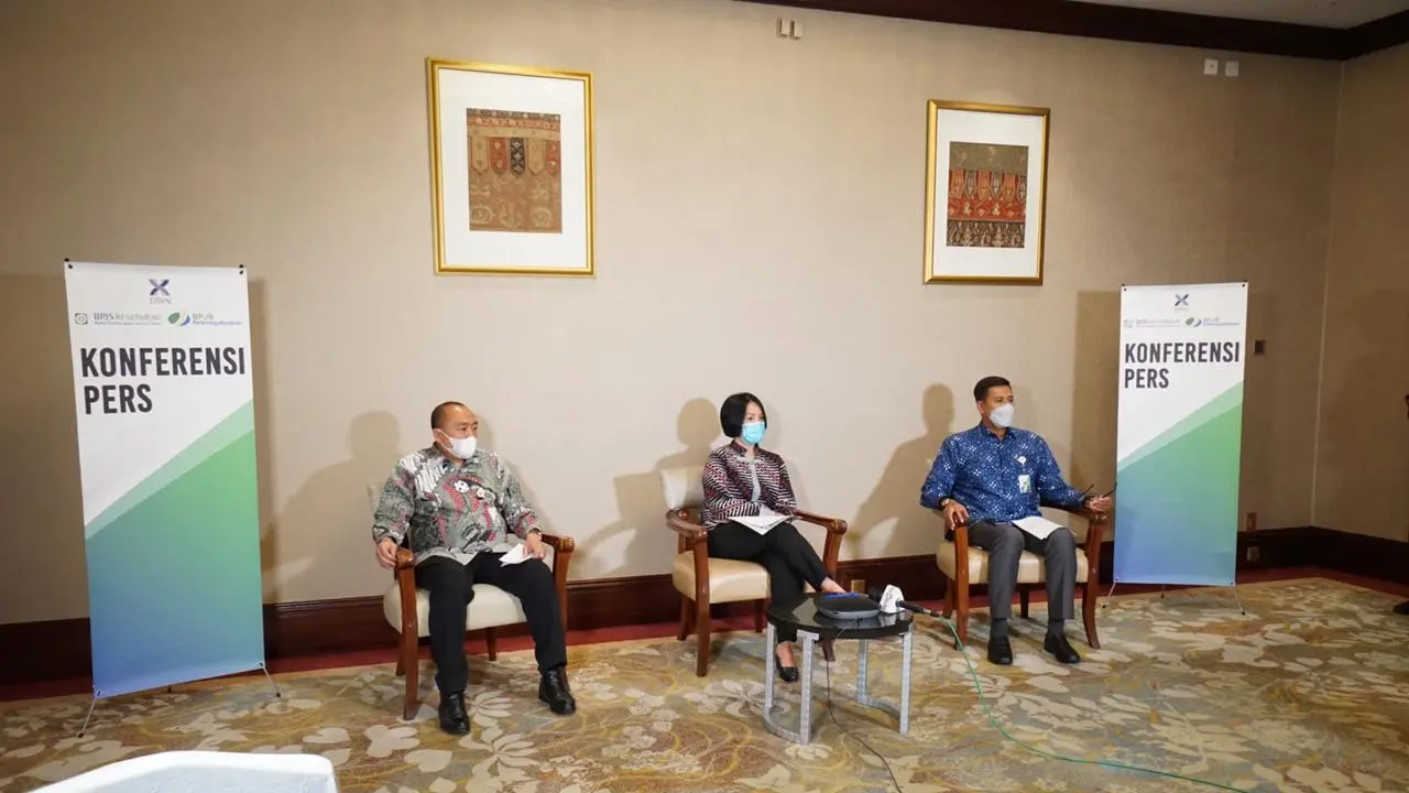 Konferensi pers BPJS Ketenagakerjaan atau BPJAMSOSTEK.