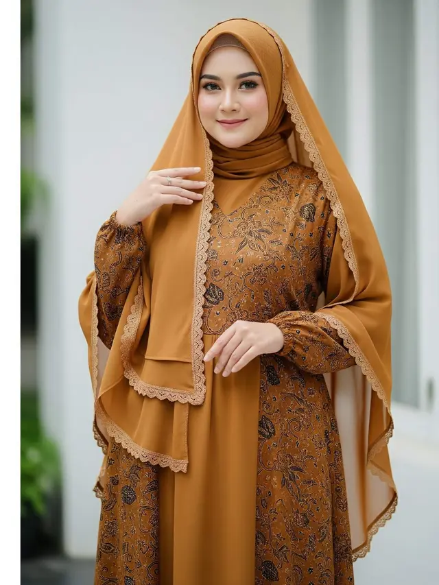 Model Gamis Batik Cap Handmade Earth Tone