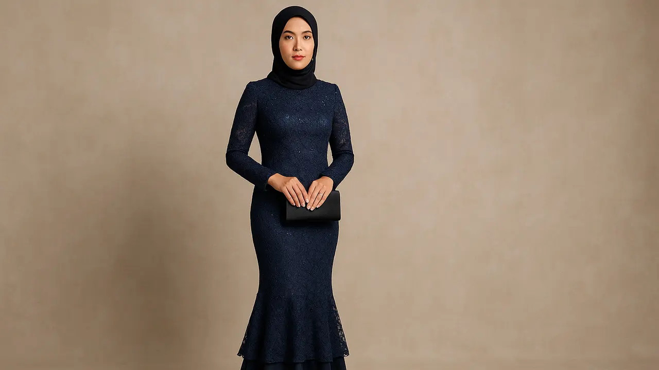 Gamis Brokat Rempel Bawah (Foto: ChatGPT)