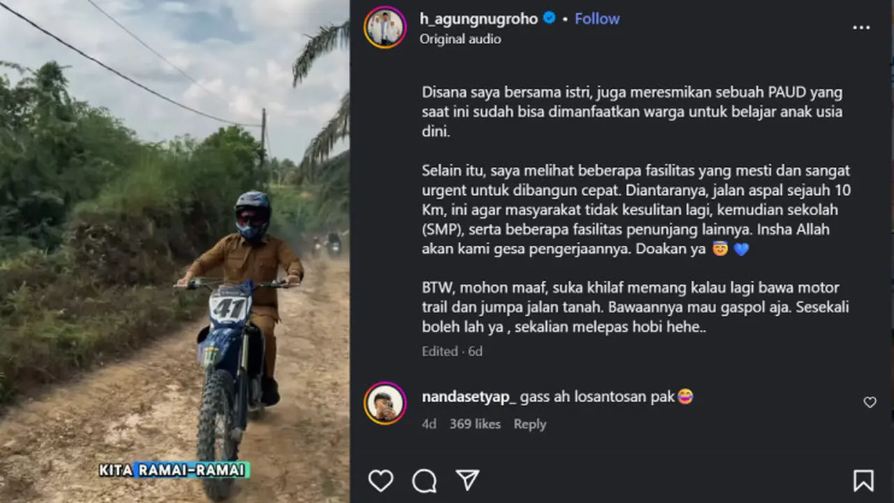 Pamer Skill, Walikota Pekanbaru Kunjungan Kerja Pakai Motor Trail (ist)