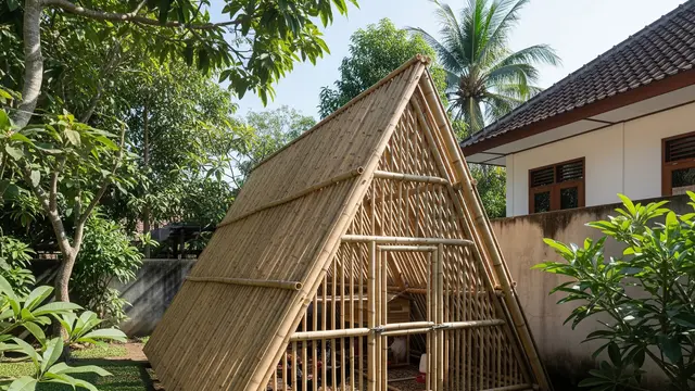 Model Kandang Ayam Rangka dari Bambu