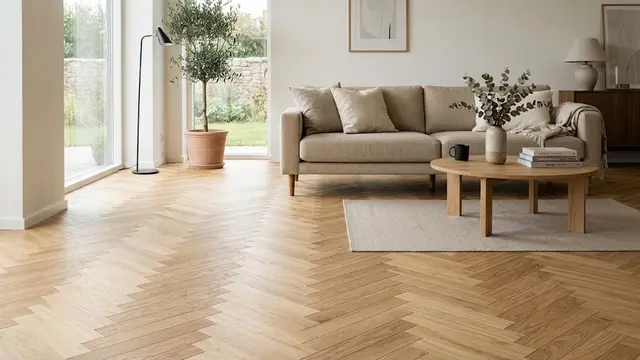 Lantai Parket Pola Herringbone