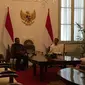 Presiden Jokowi bertemu Presiden ke-6 RI Susilo Bambang Yudhoyono (SBY) di Istana Merdeka, Jakarta, Kamis (10/10/2019) siang. (Merdeka.com/Intan Umbari Prihatin)