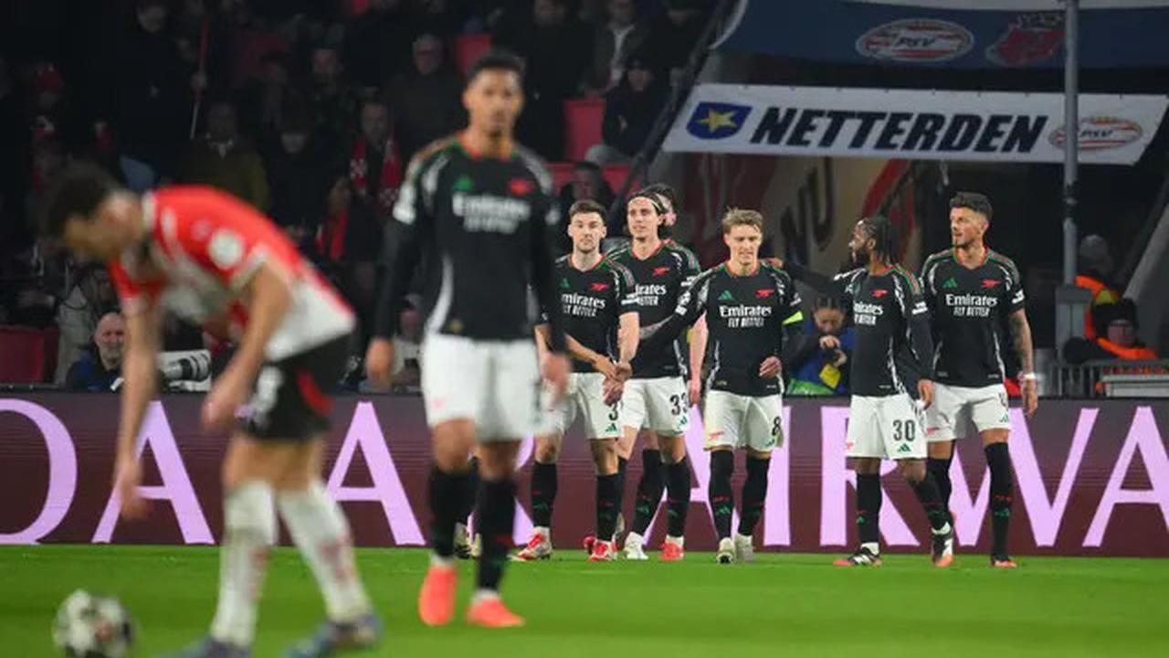 Liga Champions 2024/2025: Arsenal Cukur PSV Eindhoven 7-1
