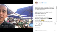 Vlog terbaru Presiden Jokowi saat menjajal makanan lokal di KM 597 Magetan, Tol Trans Jawa (Foto: Instagram @jokowi)