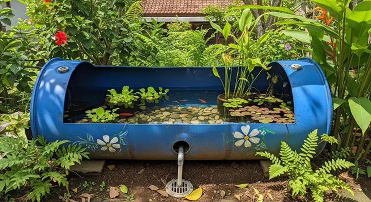 8 Model Kolam Ikan dari Drum Bekas, Bentuknya Sederhana tapi Unik